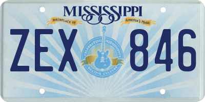 MS license plate ZEX846