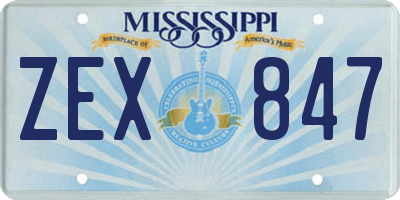 MS license plate ZEX847