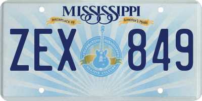 MS license plate ZEX849
