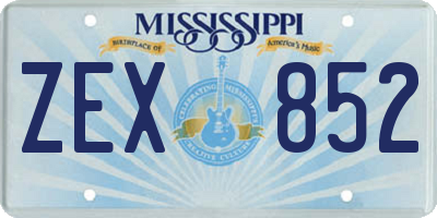 MS license plate ZEX852