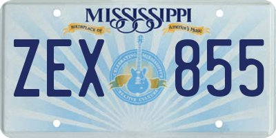 MS license plate ZEX855