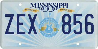 MS license plate ZEX856