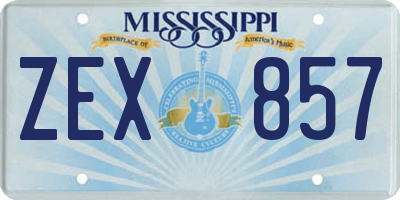 MS license plate ZEX857