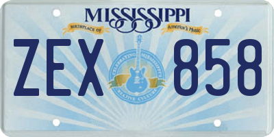 MS license plate ZEX858