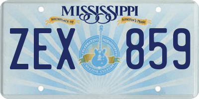 MS license plate ZEX859