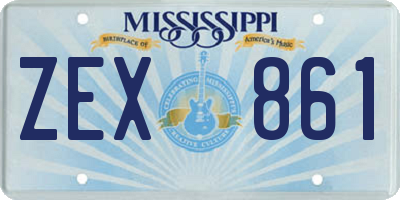 MS license plate ZEX861