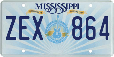 MS license plate ZEX864