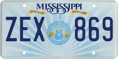 MS license plate ZEX869