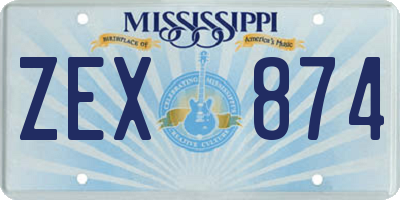 MS license plate ZEX874