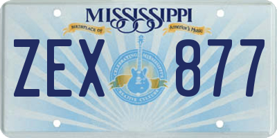 MS license plate ZEX877