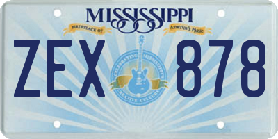 MS license plate ZEX878