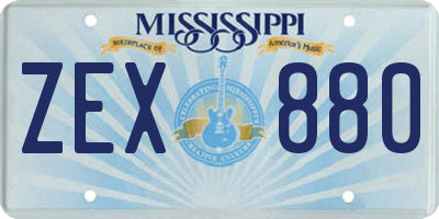MS license plate ZEX880
