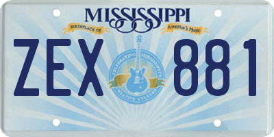 MS license plate ZEX881
