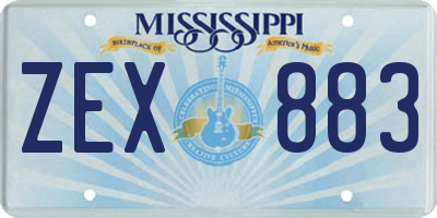 MS license plate ZEX883