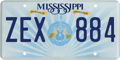 MS license plate ZEX884