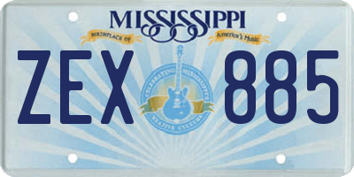 MS license plate ZEX885
