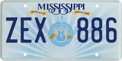 MS license plate ZEX886