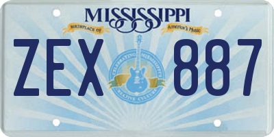 MS license plate ZEX887