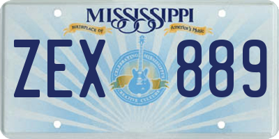 MS license plate ZEX889