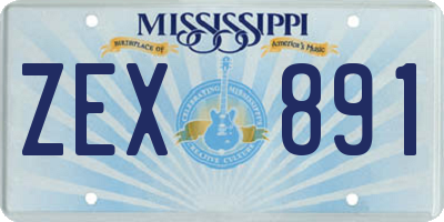 MS license plate ZEX891