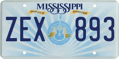 MS license plate ZEX893