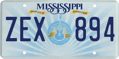 MS license plate ZEX894