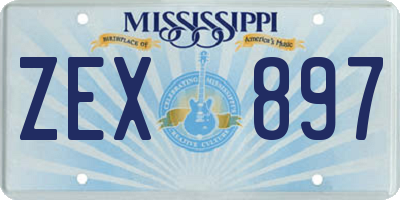 MS license plate ZEX897