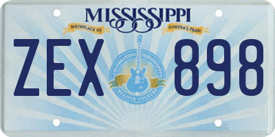 MS license plate ZEX898