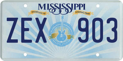 MS license plate ZEX903