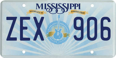 MS license plate ZEX906