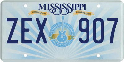 MS license plate ZEX907