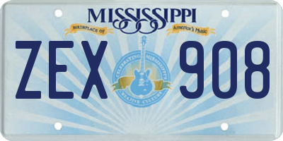 MS license plate ZEX908