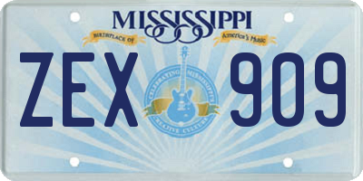 MS license plate ZEX909