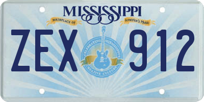 MS license plate ZEX912
