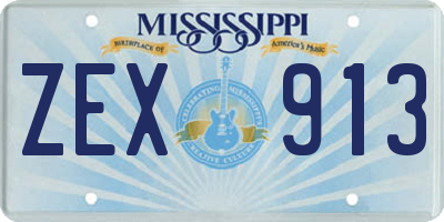 MS license plate ZEX913