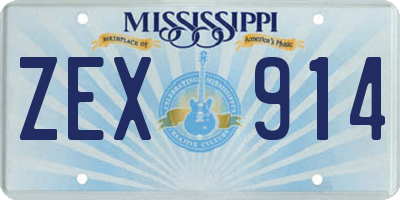 MS license plate ZEX914