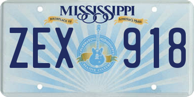 MS license plate ZEX918
