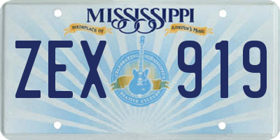 MS license plate ZEX919