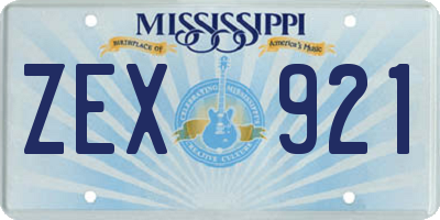 MS license plate ZEX921