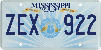 MS license plate ZEX922