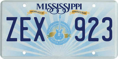 MS license plate ZEX923