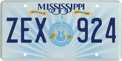 MS license plate ZEX924