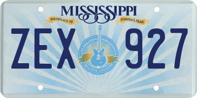 MS license plate ZEX927