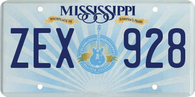 MS license plate ZEX928