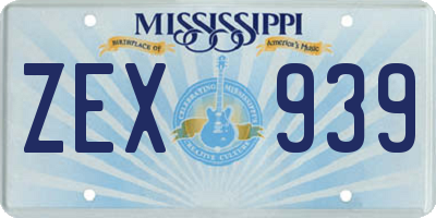 MS license plate ZEX939