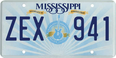 MS license plate ZEX941