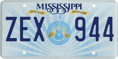 MS license plate ZEX944