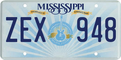 MS license plate ZEX948