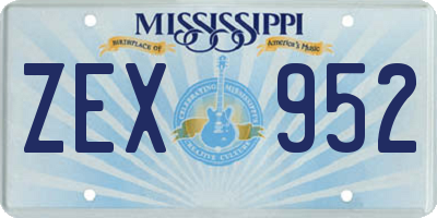 MS license plate ZEX952