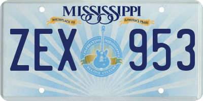 MS license plate ZEX953